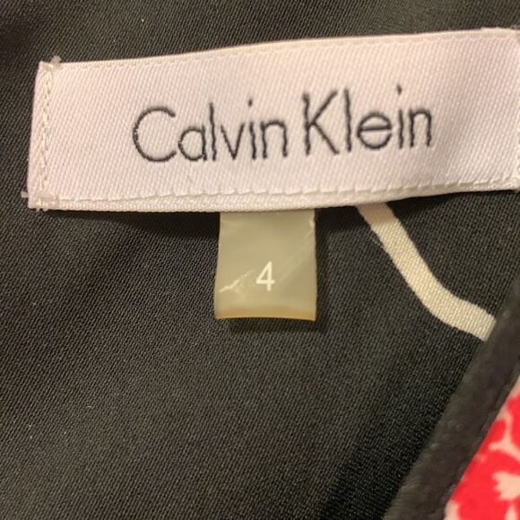 Calvin Klein floral size 4 midi dress with asymmetrical design - Picture 2 of 9